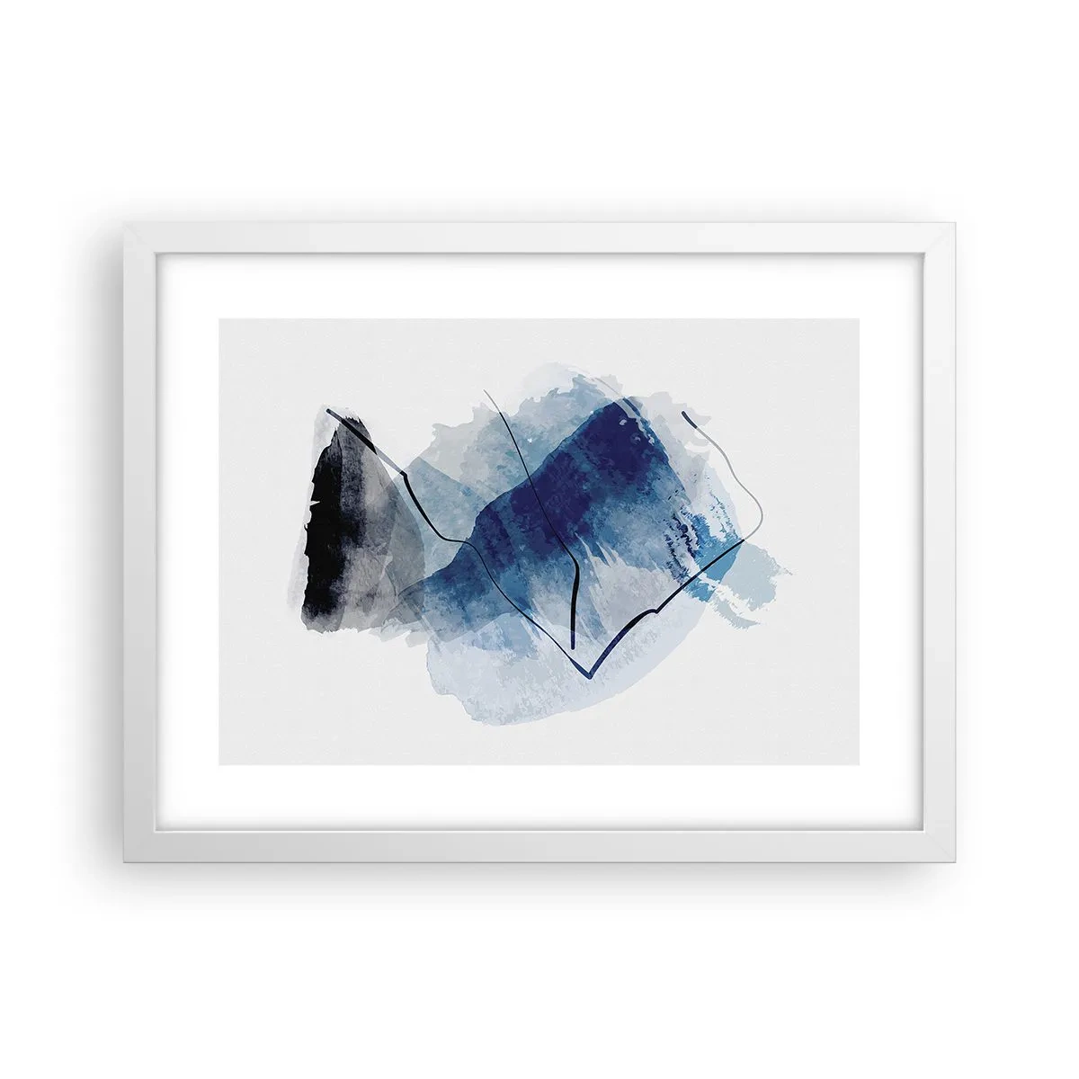 Affiche dans un cadre blanc - Poster - Montagne de glace - 40x30 cm