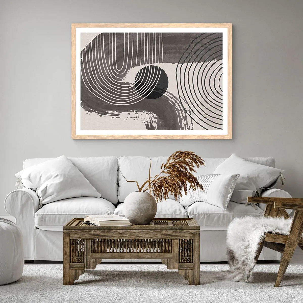 Affiche dans un chêne clair - Poster - L'ovale gagne - 91x61 cm