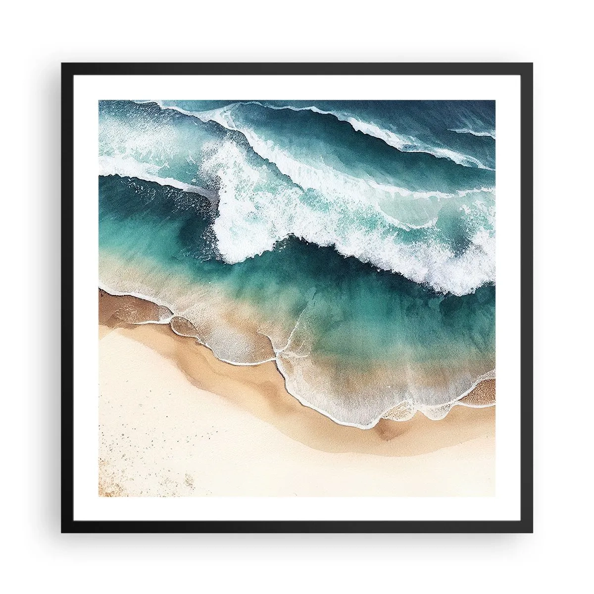 Affiche dans un cadre noir - Poster - La rencontre éternelle - 60x60 cm