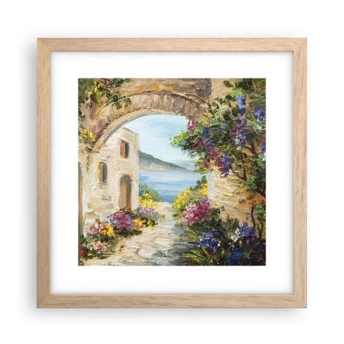 Affiche dans un chêne clair - Poster - Le charme d'une province côtière - 30x30 cm