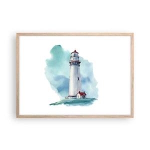 Affiche dans un chêne clair - Poster - La douce sœur du bleu - 70x50 cm