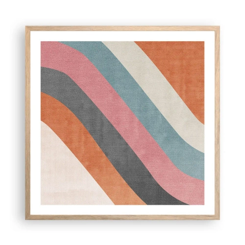 Affiche dans un chêne clair - Poster - Composition diagonale – mouvement - 60x60 cm