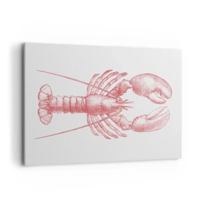 Impression sur toile - Image sur toile - Dessin d'un homard dans une teinte rouge - 100x70cm - Un homard digne d'Homère - Décoration murale moderne pour le salon et la chambre ARTTOR