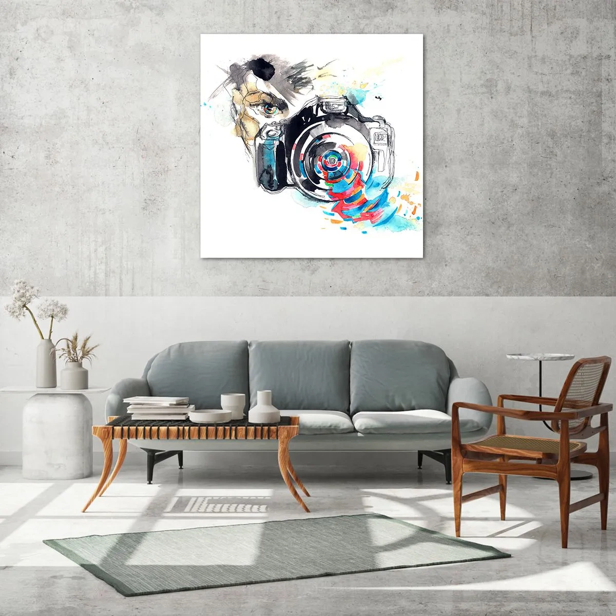 Impression sur verre - Image sur verre - Dans l'oeil de l'objectif - 60x60 cm