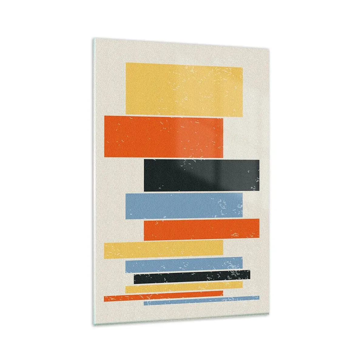 Impression sur verre - Image sur verre - Des rectangles colorés dans un arrangement moderne - 80x120cm - Notation musicale - Décoration murale moderne pour le salon et la chambre ARTTOR