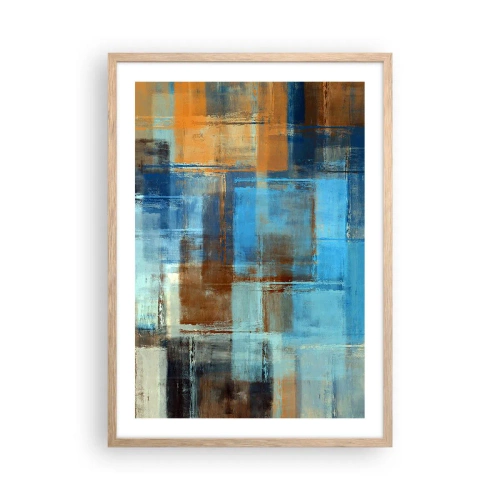 Affiche dans un chêne clair - Poster - A travers le voile bleu - 50x70 cm