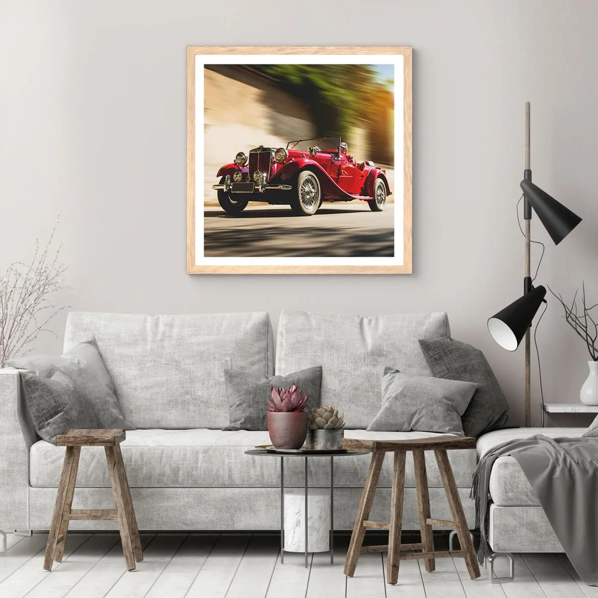 Affiche dans un chêne clair - Poster - Plus belle que Nike de Samothrace - 30x30 cm