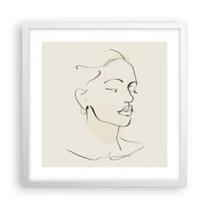 Affiche dans un cadre blanc - Poster - Une ligne certaine - 40x40 cm