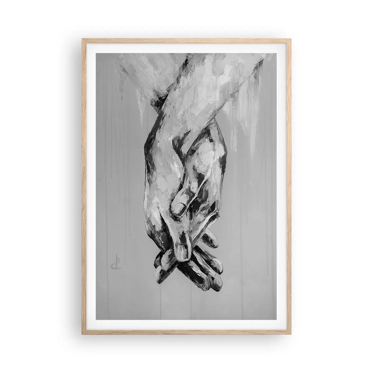 Affiche dans un chêne clair - Poster - Début... - 70x100 cm