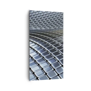 Impression sur toile - Image sur toile - Vague argent métallique - 65x120 cm