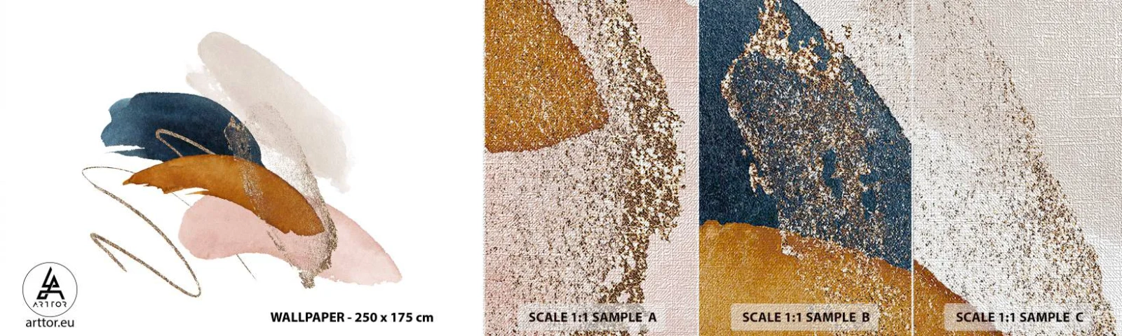 Échantillon de Papier Peint Premium Canvas - Composition ailée - Abstraction, Morceau, Conception - 100x30 cm