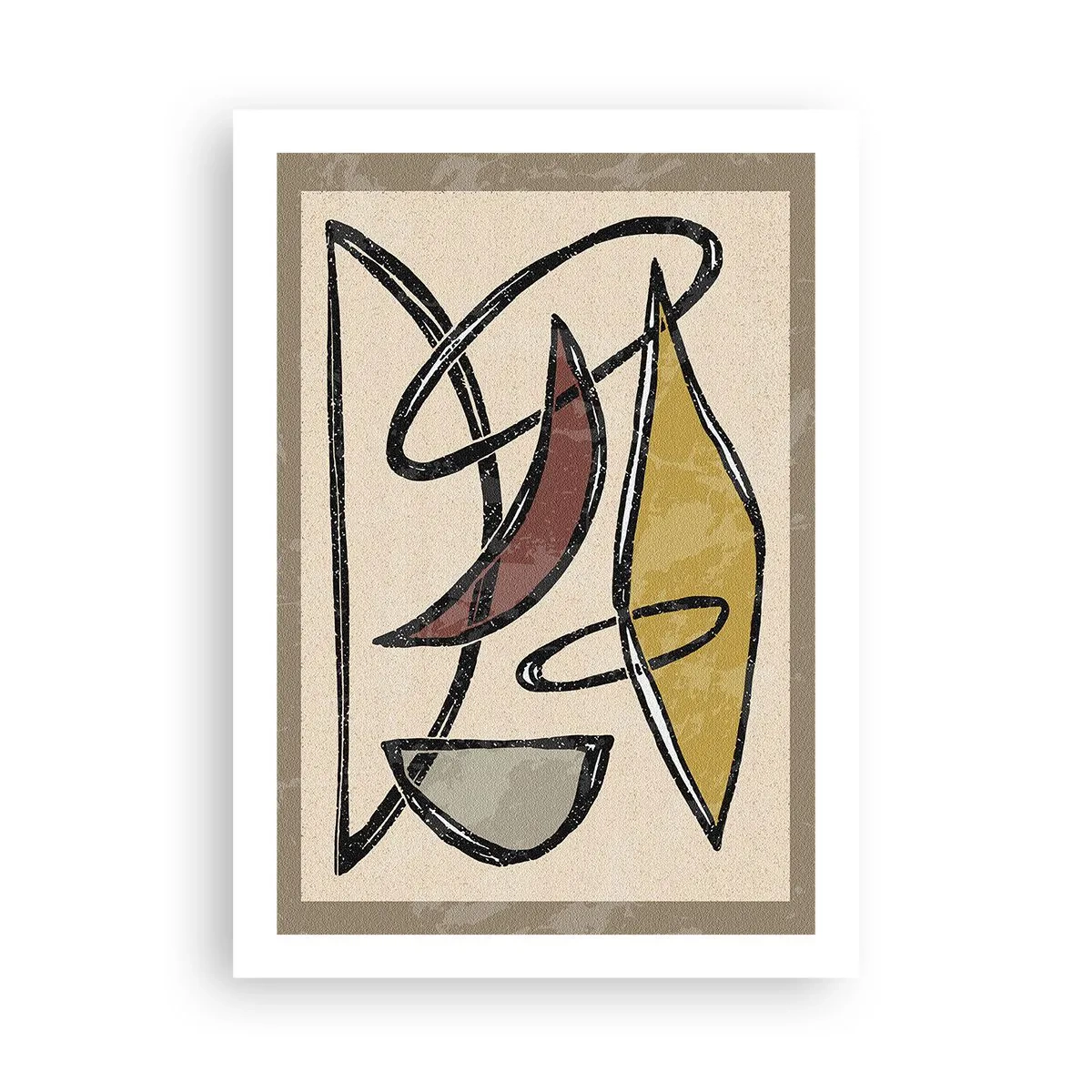 Affiche - Poster - Abstraction géométrique dans les tons beige et marron - 50x70cm - Verticales et horizontales - Décoration murale moderne pour le salon et la chambre ARTTOR