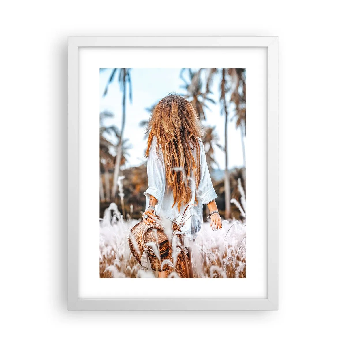 Affiche dans un cadre blanc - Poster - Né de peluches d'herbe - 30x40 cm