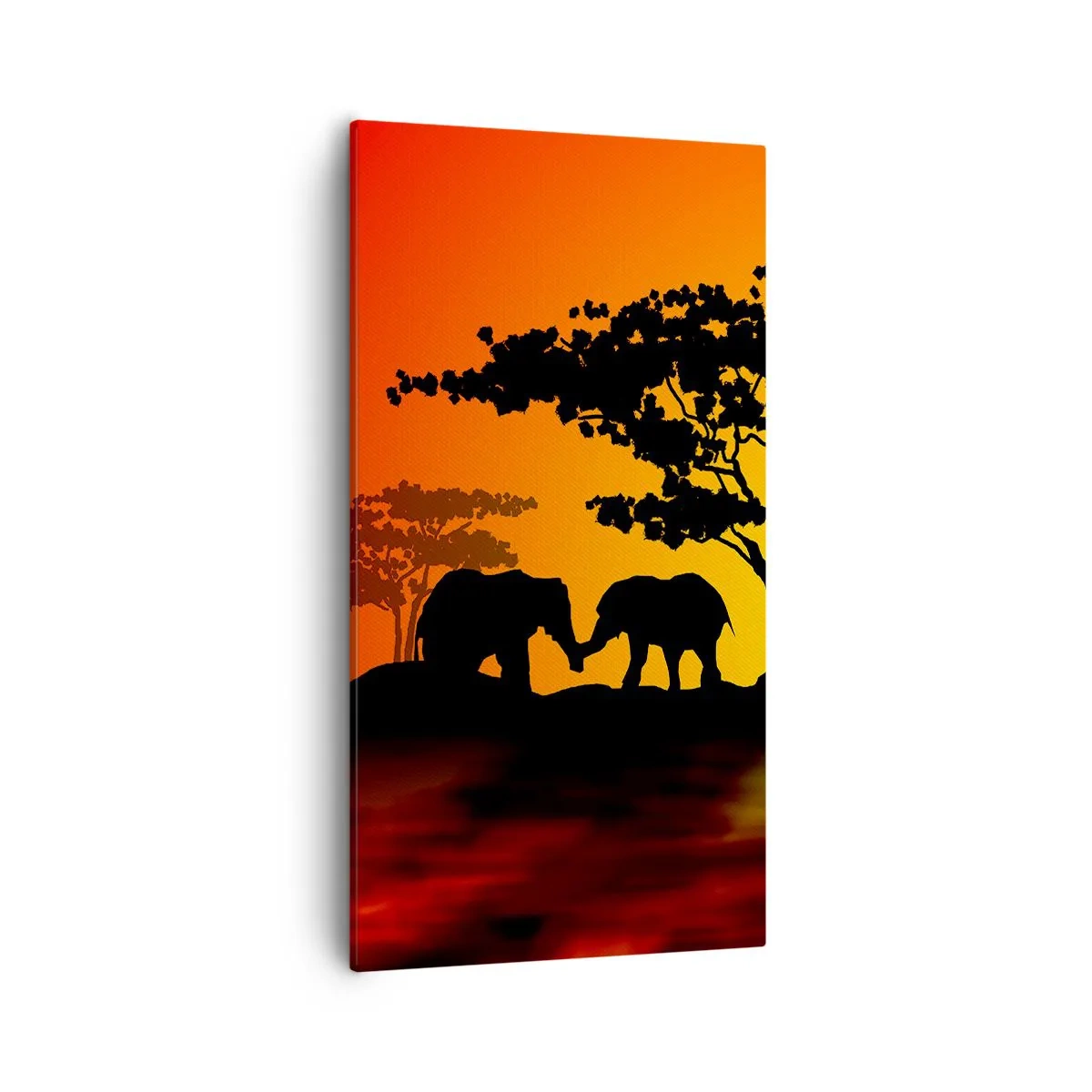 Impression sur toile - Image sur toile - Rencontre dans la savane - 55x100 cm
