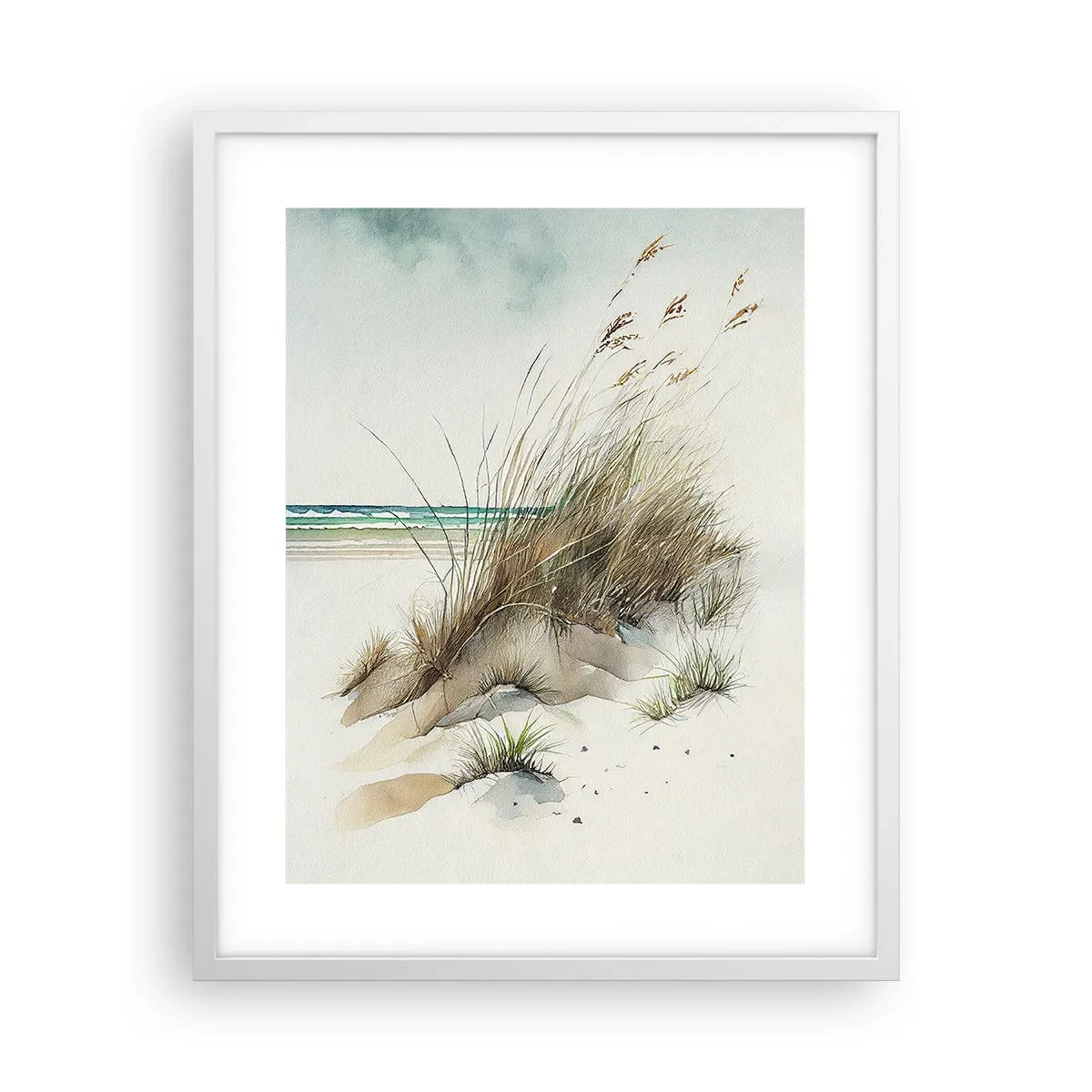 Affiche dans un cadre blanc - Poster - Recouvert de sable - 40x50 cm