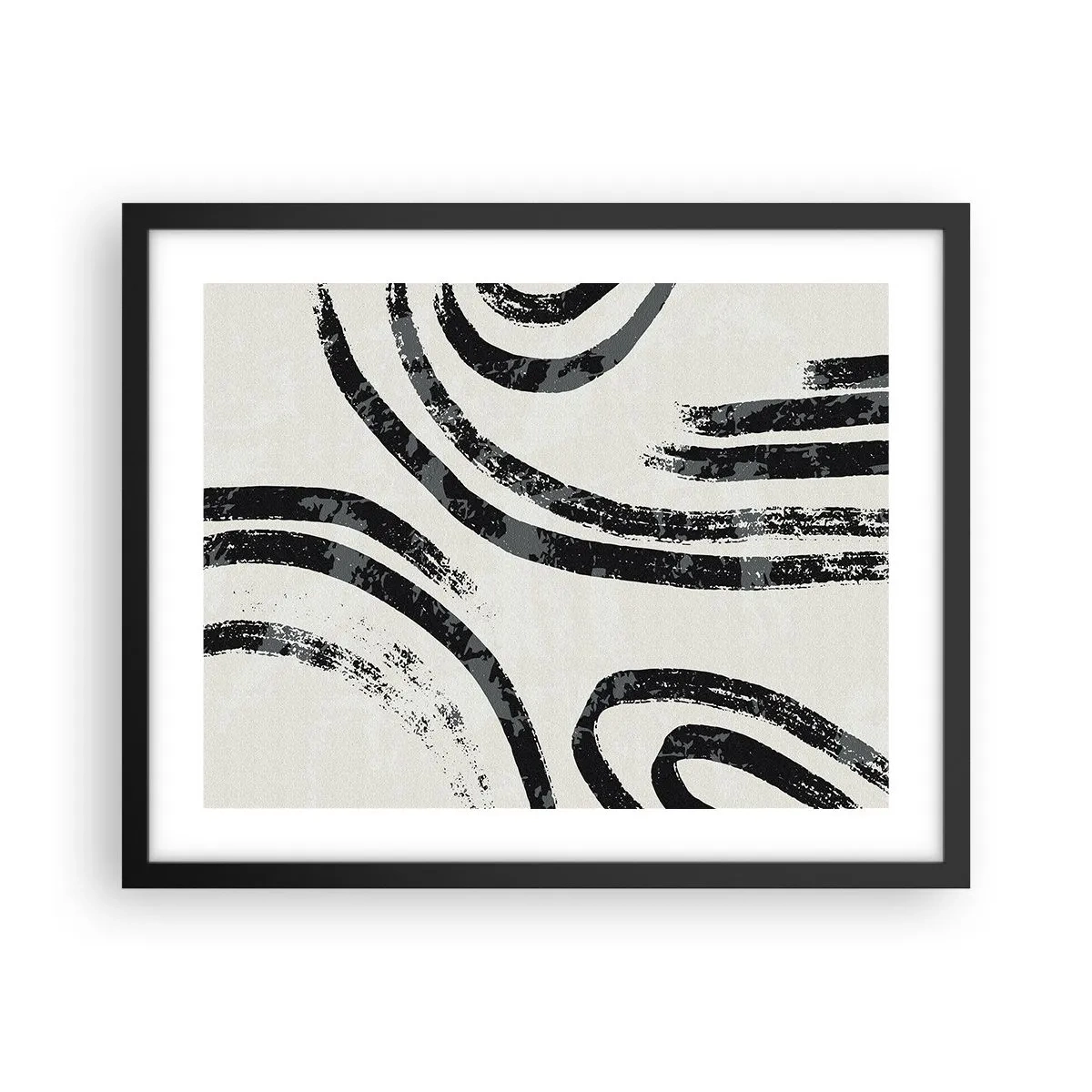 Affiche dans un cadre noir - Poster - À moitié arrêté - 50x40 cm