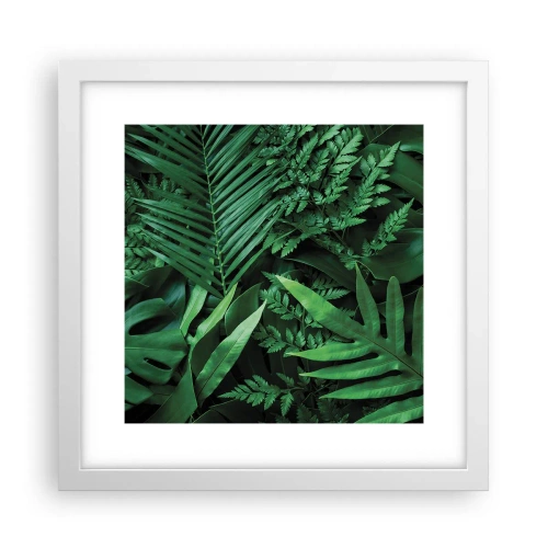 Affiche dans un cadre blanc - Poster - Emmitouflé de verdure - 30x30 cm