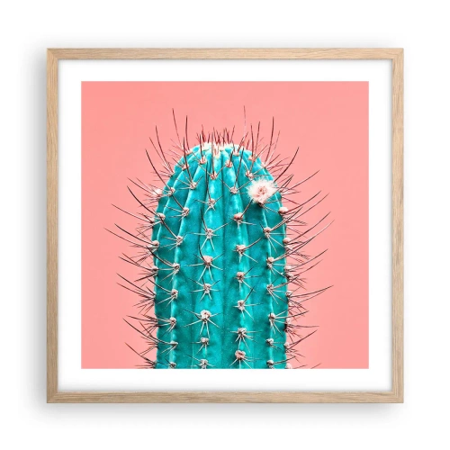 Affiche dans un chêne clair - Poster - Juste regarde - 50x50 cm