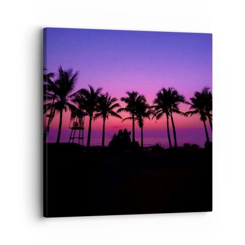 Impression sur toile - Image sur toile - Soirée sous les palmiers - 30x30 cm