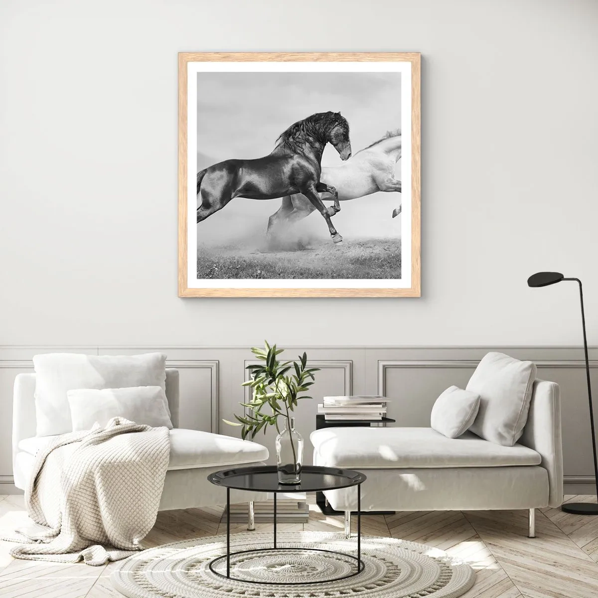 Affiche dans un chêne clair - Poster - Anges et démons - 50x50 cm