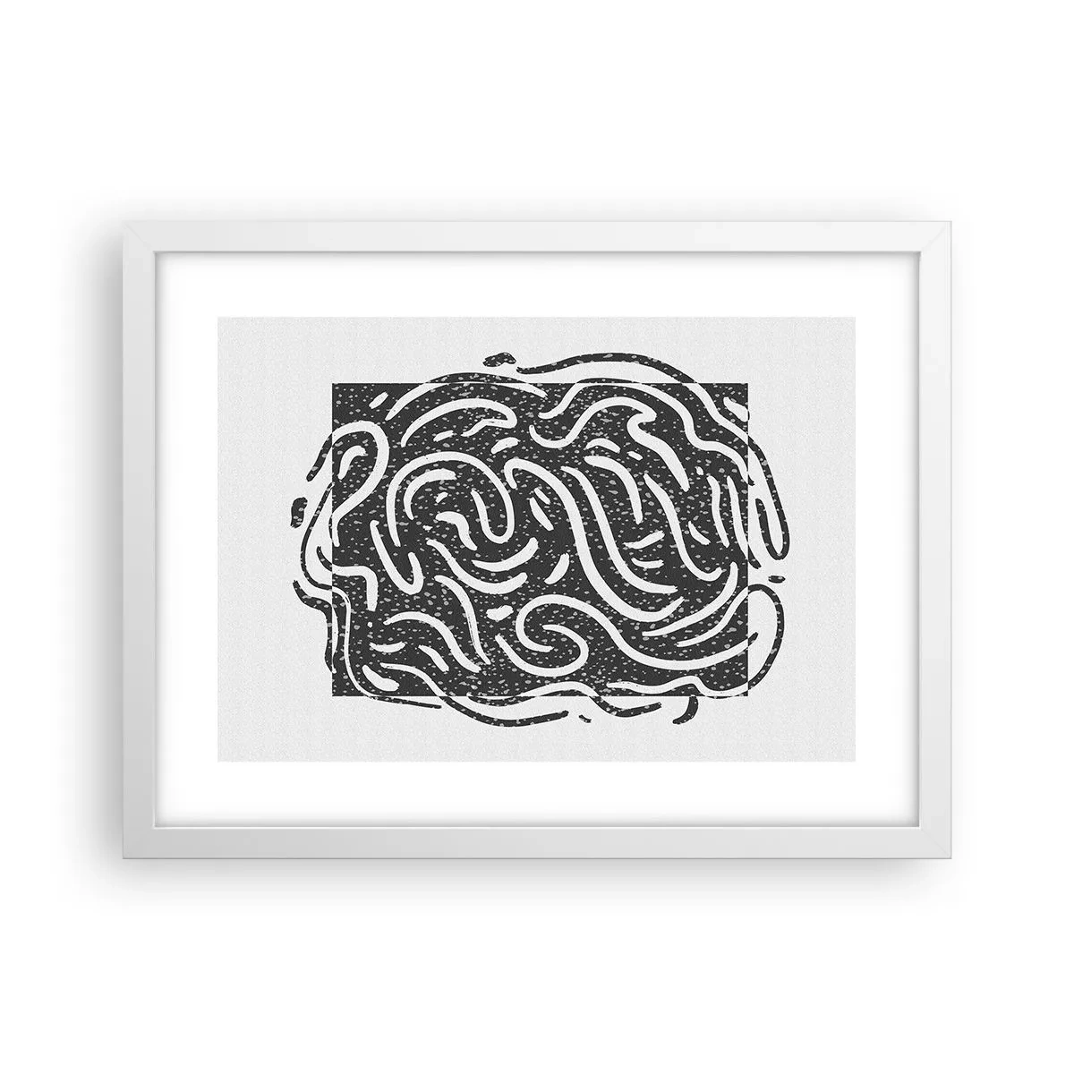 Affiche dans un cadre blanc - Poster - Abstraction : la danse de la joie - 40x30 cm