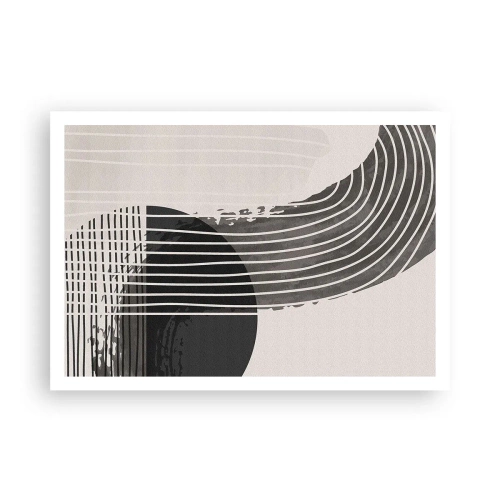 Affiche - Poster - Motif abstrait avec des lignes et des formes géométriques - 100x70cm - Aller et retour - Décoration murale moderne pour le salon et la chambre ARTTOR