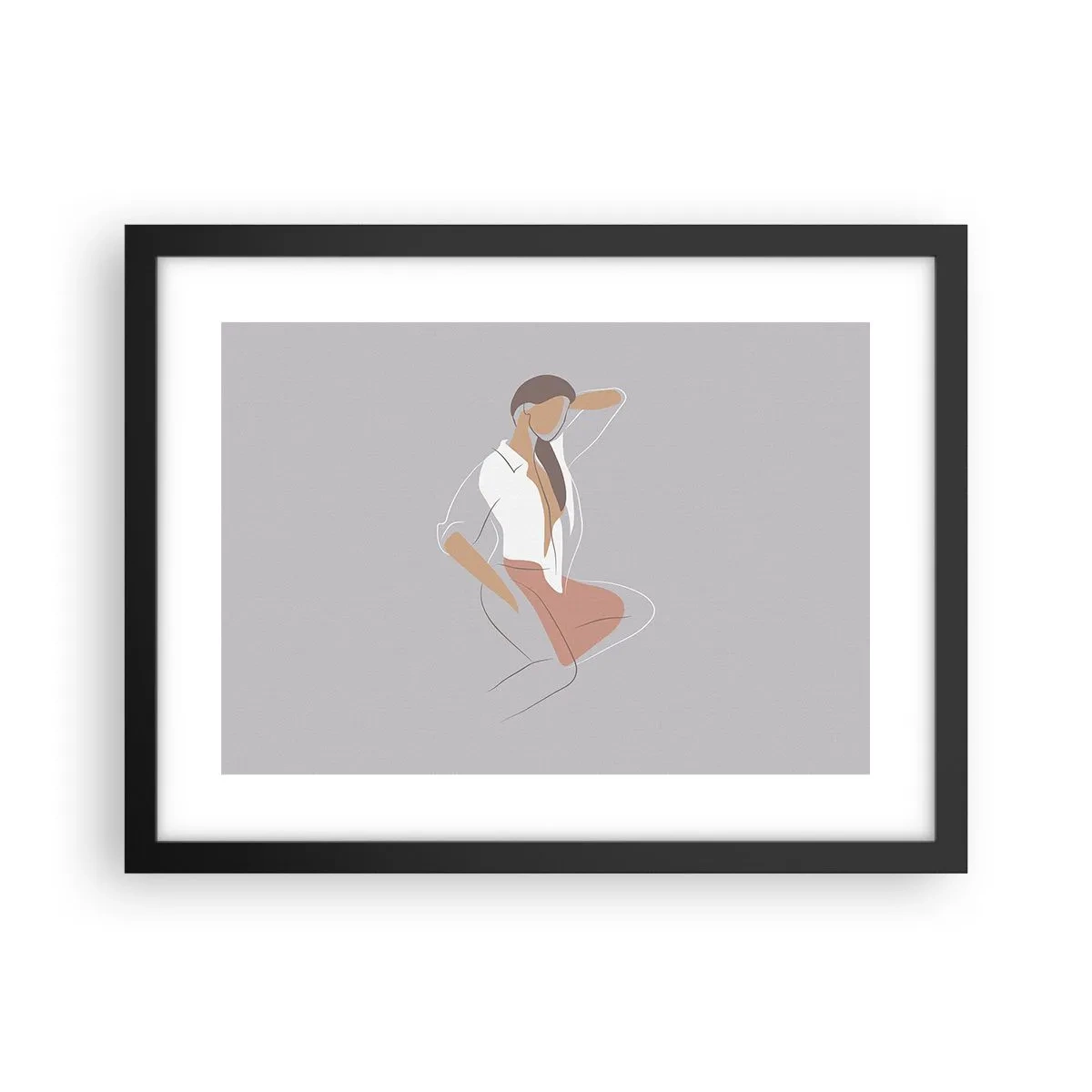 Affiche dans un cadre noir - Poster - Contour gracieux - 40x30 cm