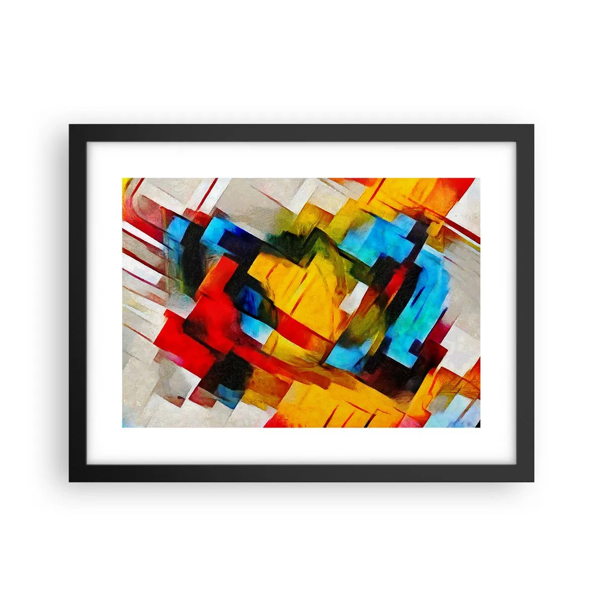 Affiche dans un cadre noir - Poster - Une superposition multicolore - 40x30 cm
