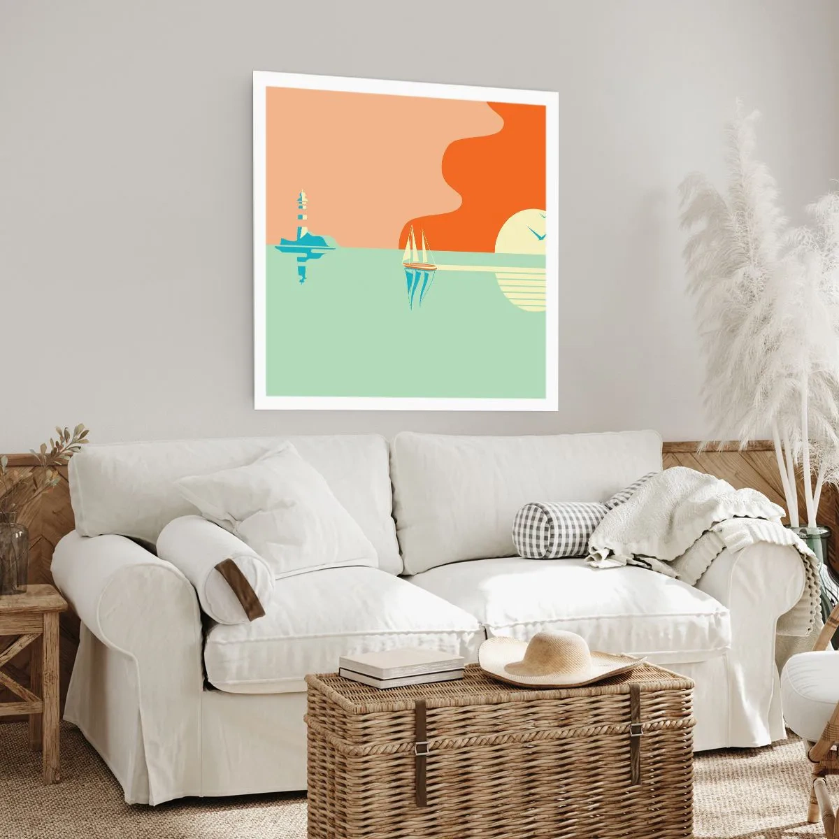 Affiche - Poster - Paysage idéal de la mer - 30x30 cm