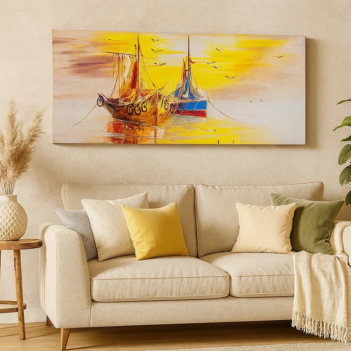 Impression sur toile - Image sur toile - Un repos bien mérité au port - 30x30 cm