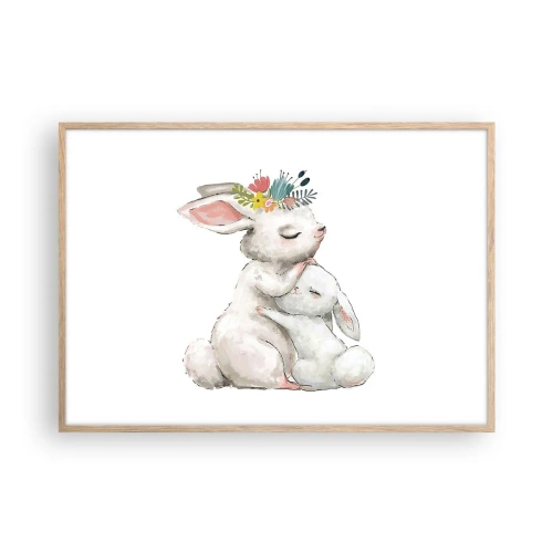 Affiche dans un chêne clair - Poster - Maman irremplaçable - 100x70 cm