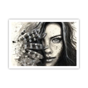 Affiche - Poster - Portrait artistique d'une femme avec des détails abstraits - 100x70cm - Beauté sauvage - Décoration murale moderne pour le salon et la chambre ARTTOR