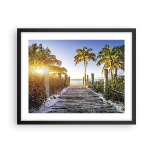 Affiche dans un cadre noir - Poster - Directement au paradis - 50x40 cm