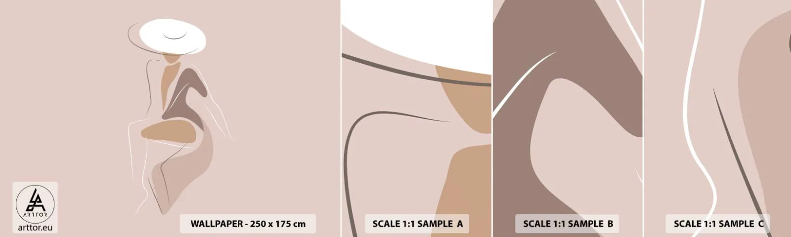 Échantillon de Papier Peint Autocollant Deluxe Sticker - Être une dame - Graphique, Femme, Femme au chapeau - 100x30 cm