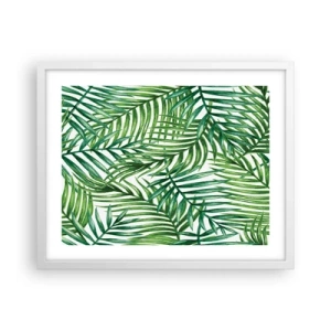 Affiche dans un cadre blanc - Poster - Sous la canopée verte - 50x40 cm