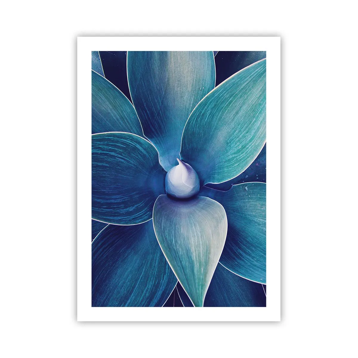 Affiche - Poster - Détail d'une grande fleur dans les tons de bleu - 50x70cm - Le bleu du ciel - Décoration murale moderne pour le salon et la chambre ARTTOR