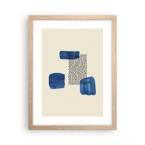 Affiche dans un chêne clair - Poster - Quatuor abstrait - 30x40 cm