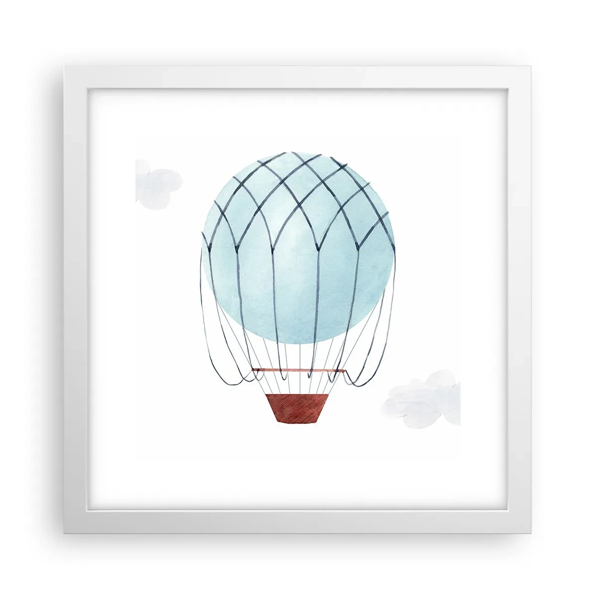 Affiche dans un cadre blanc - Poster - Entièrement dans les nuages - 30x30 cm