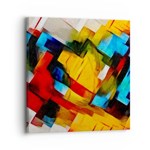 Impression sur toile - Image sur toile - Une superposition multicolore - 30x30 cm