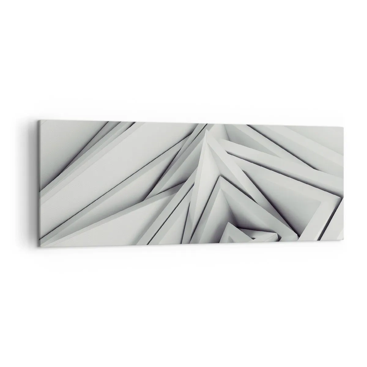 Impression sur toile - Image sur toile - Une composition abstraite de formes géométriques dans des tons de gris. - 140x50cm - Bourgeon d’angles vifs - Décoration murale moderne pour le salon et la chambre ARTTOR