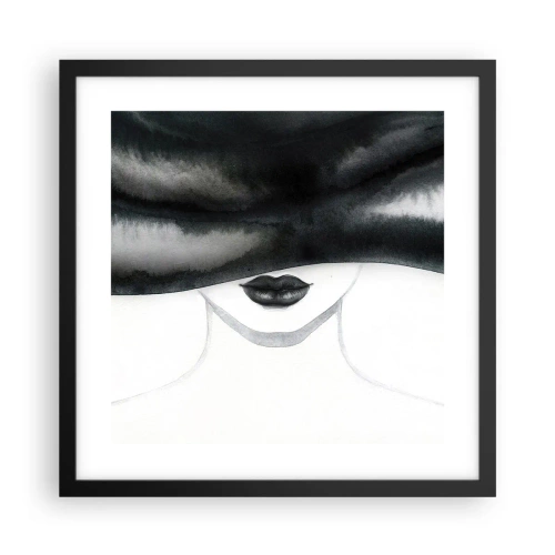 Affiche dans un cadre noir - Poster - Un mystère sensuel - 40x40 cm