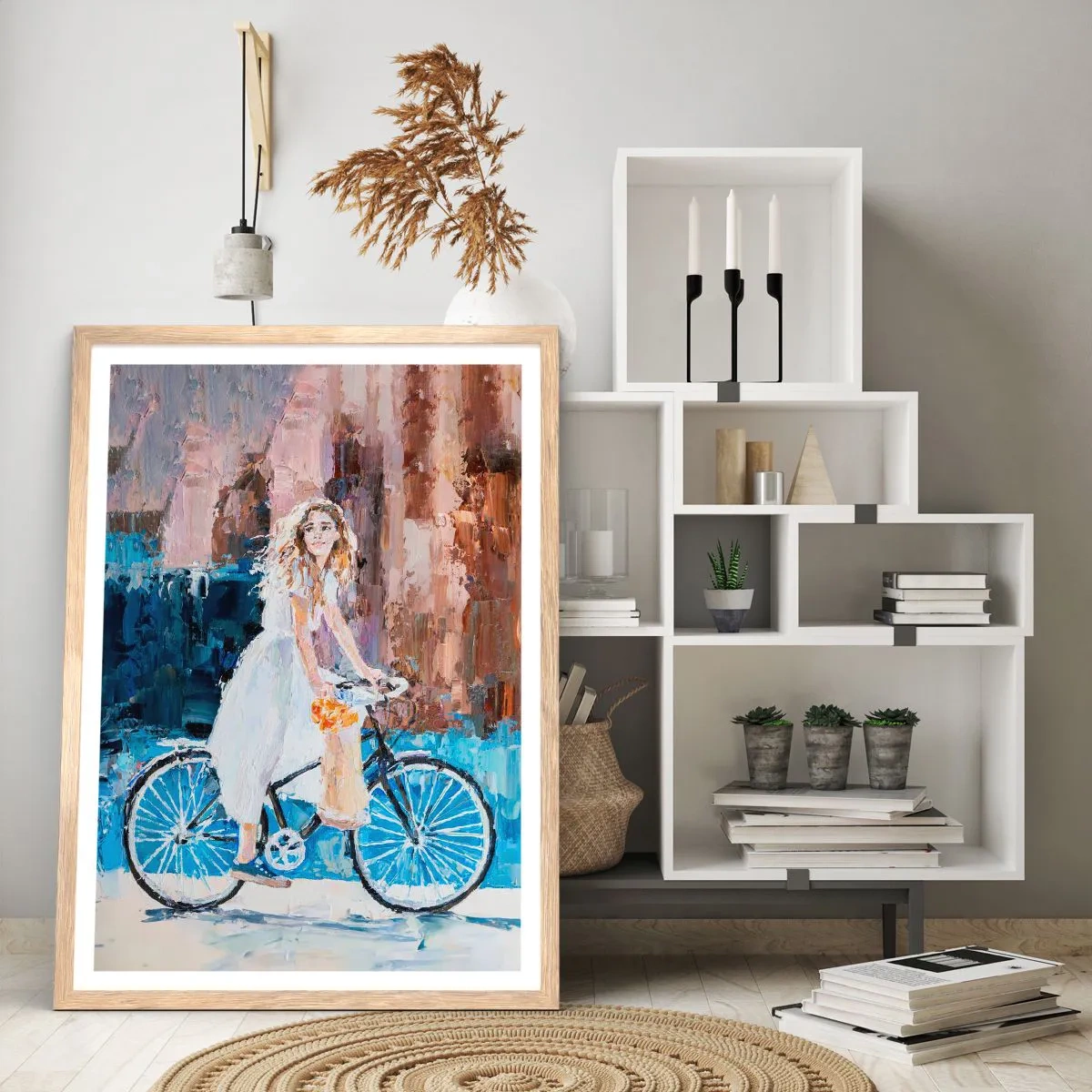 Affiche dans un chêne clair - Poster - Joie du matin - 40x50 cm