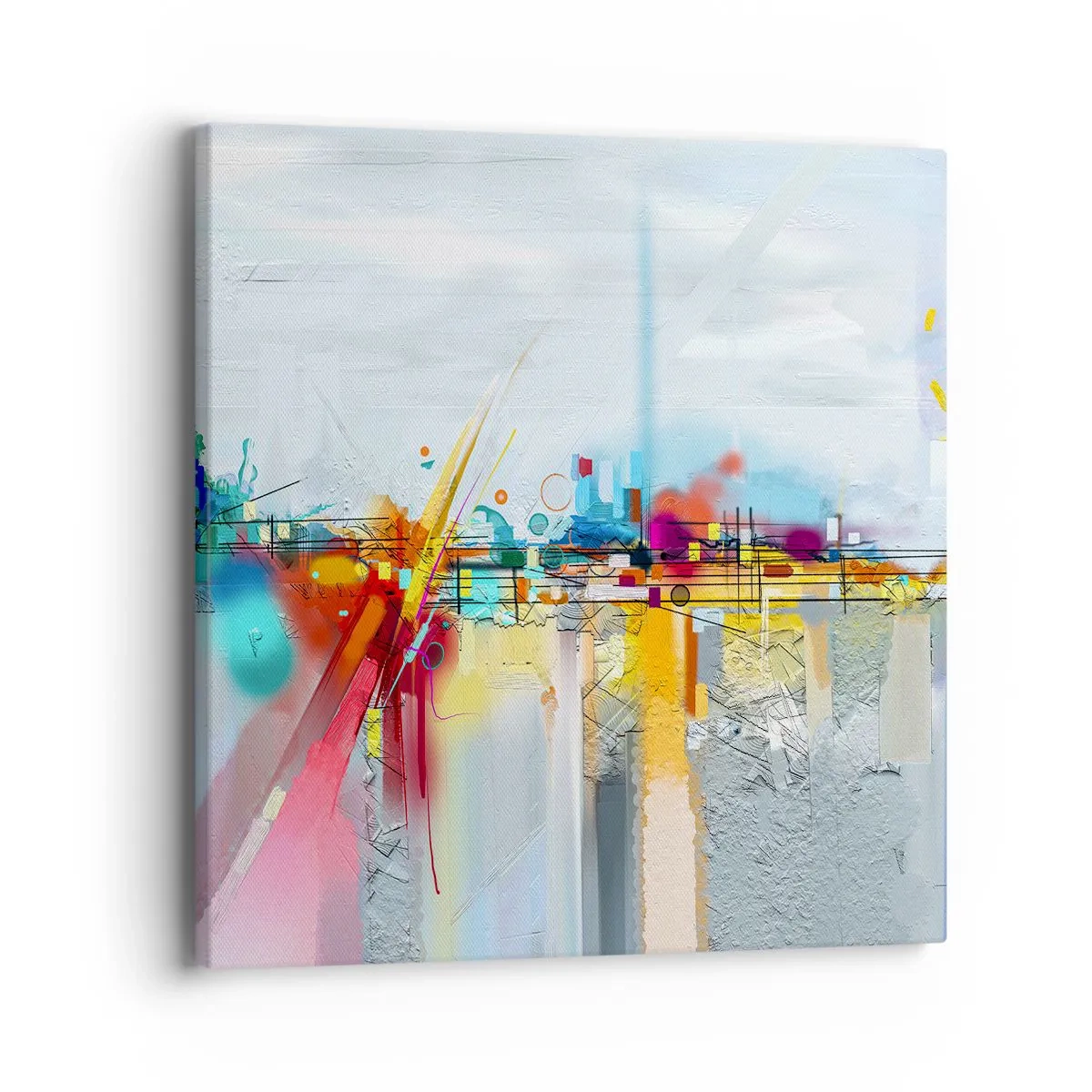 Impression sur toile - Image sur toile - Pont de joie sur le fleuve de la vie - 40x40 cm