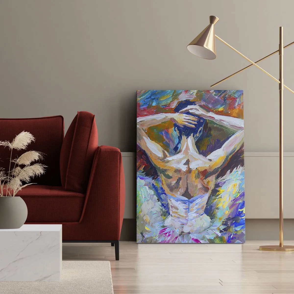 Impression sur toile - Image sur toile - Une ballerine aux couleurs dynamiques et à l'expression picturale - 70x100cm - Il se peut que ce soit tout - Décoration murale moderne pour le salon et la chambre ARTTOR
