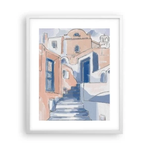 Affiche dans un cadre blanc - Poster - Ville exotique - 40x50 cm