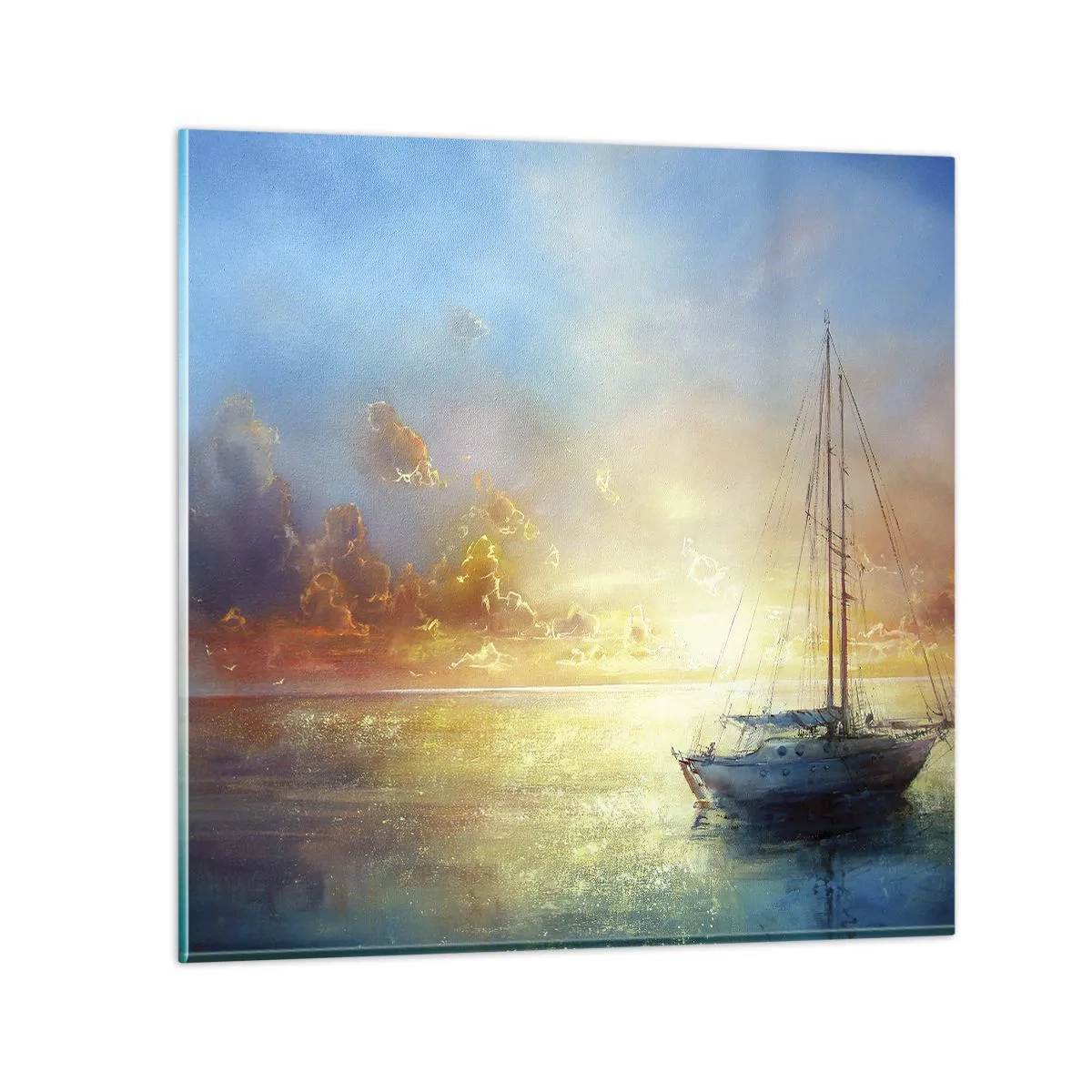 Impression sur verre - Image sur verre - Dans une baie dorée - 70x70 cm
