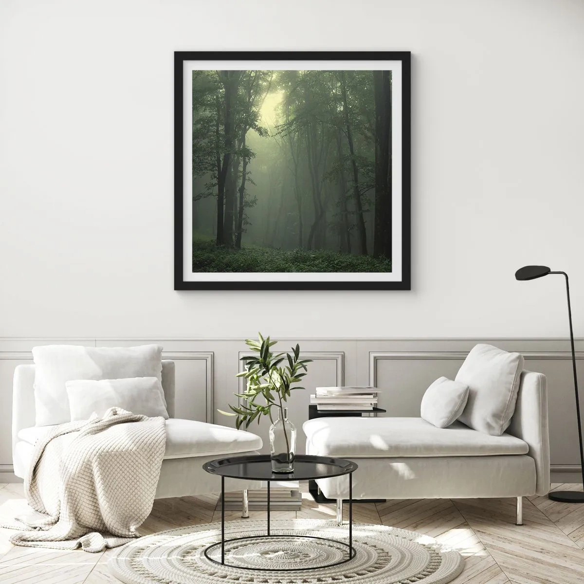 Affiche dans un cadre noir - Poster - Avant qu'il ne se réveille - 40x40 cm