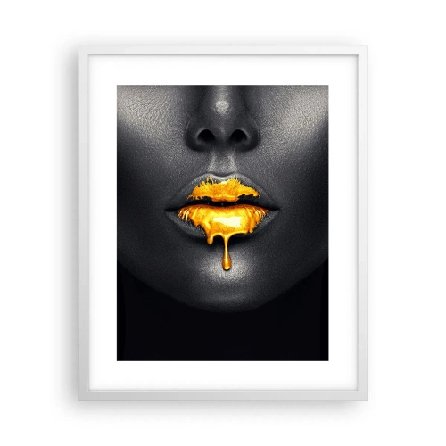 Affiche dans un cadre blanc - Poster - Bouche d'or - 40x50 cm
