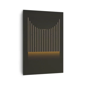 Impression sur toile - Image sur toile - Motif géométrique à rayures sur fond sombre - 70x100cm - Explorez les ténèbres - Décoration murale moderne pour le salon et la chambre ARTTOR