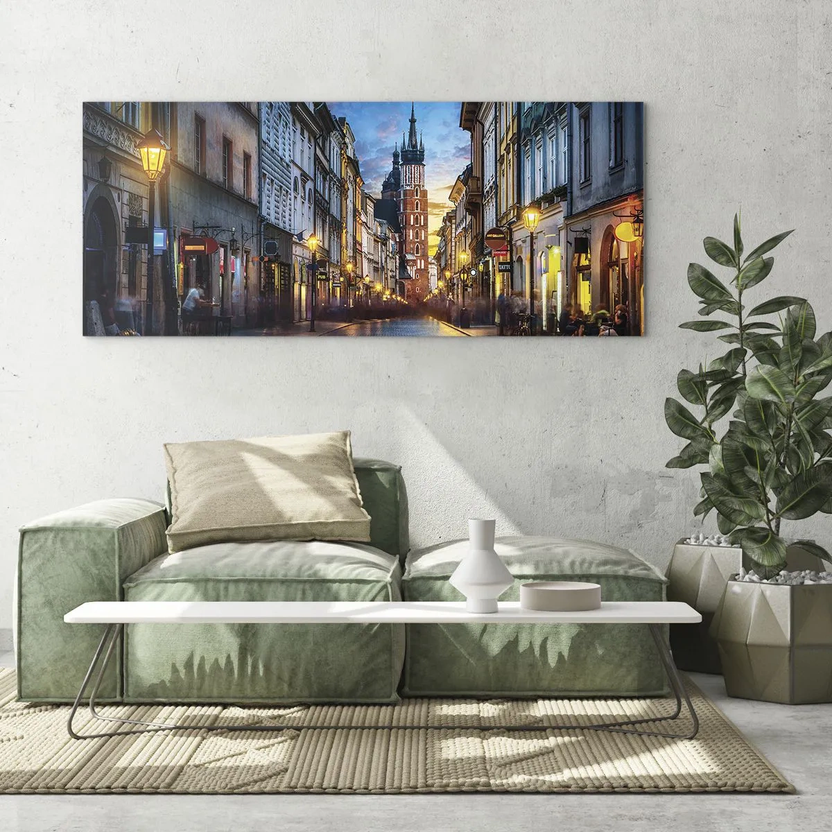 Impression sur verre - Image sur verre - La magie de Cracovie - 100x40 cm